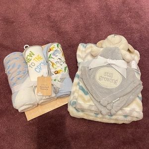 NWT baby bundle with bath towel and soft blanket